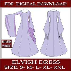 Modello fai da te per abito elfico – Progetto per costume fantasy (download PDF)
