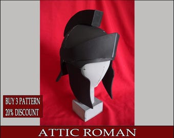 DIY attic roman pretorian eva foam helmet pattern blueprint template pdf vector printable digital download cosplay costume larp tutorial