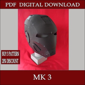 DIY MK 3 evaフォームヘルメットテンプレートパターン設計図pdfベクター印刷可能デジタルダウンロードコスプレ衣装LARP