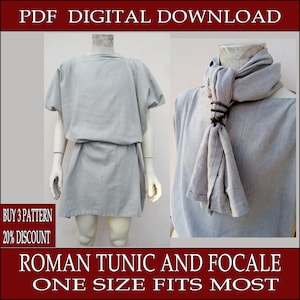roman tunic focale scarf diy tutorial pattern reenactment legionary gladiator republic empire tunic clothing medieval fantasy larp