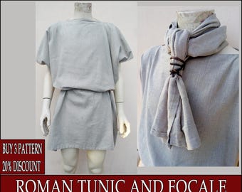 roman tunic focale scarf diy tutorial pattern reenactment legionary gladiator republic empire tunic clothing medieval fantasy larp