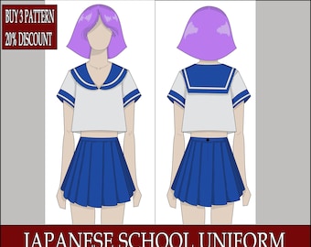 Japanese School Uniform Sewing Pattern – Cosplay Costume Template (PDF Download)