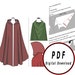 DIY elvish fantasy medieval cape - Template pattern blueprint pdf vector printable digital download cosplay costume larp pdf 