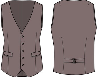 DIY Vest Template Pattern Blueprint Pdf Vector Printable Digital Download  Cosplay Costume Larp Pdf 