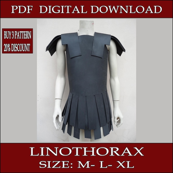 DIY linothorax eva foam greek roman armor pattern blueprint template pdf vector printable digital download cosplay costume larp pdf tutorial