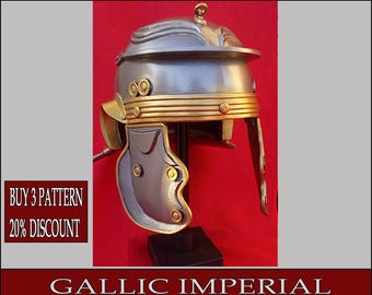 DIY Roman eva foam helmet gallic imperial - Template pattern blueprint pdf vector printable digital download cosplay costume larp