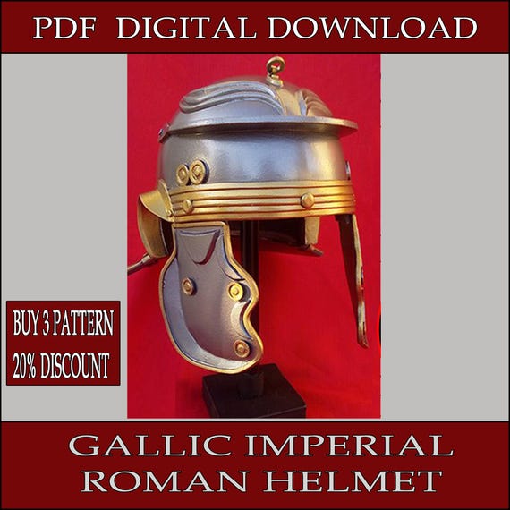DIY Roman eva foam helmet gallic imperial - Template pattern blueprint pdf vector printable digital download cosplay costume larp