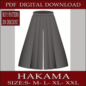 Hakama DIY Base japanese Template pattern blueprint pdf vector printable digital download cosplay costume larp pdf