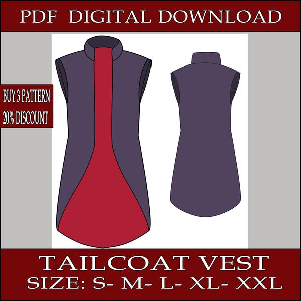 DIY frac gilet homme tunique basique fantaisie médiévale modèle modèle modèle pdf vecteur imprimable téléchargement numérique costume cosplay GN pdf