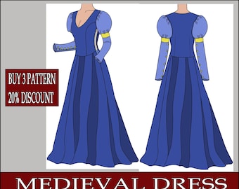 Molde para costurar vestido de elfo - Traje medieval (Download em PDF)