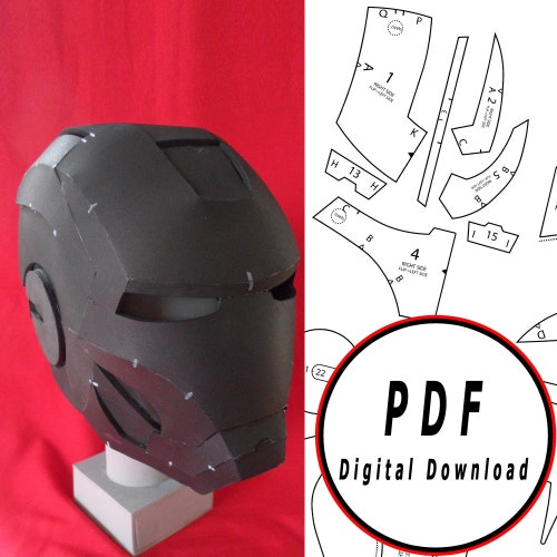 Iron Man Helmet Template Pepakura