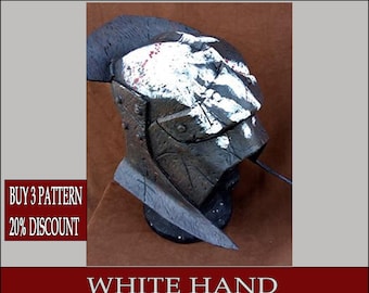 DIY white hand eva foam Helmet - lord of the rings Template pattern blueprint pdf vector printable digital download cosplay costume larp