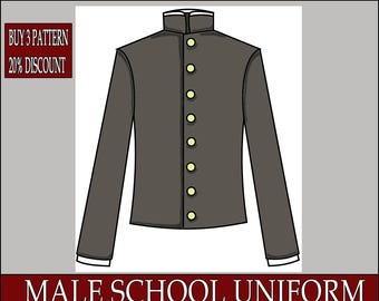 Uniform DIY Base japanese Template pattern blueprint pdf vector printable digital download cosplay costume larp pdf