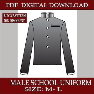 Modello di base fai da te uniforme giapponese modello modello pdf vettore stampabile download digitale costume cosplay larp pdf