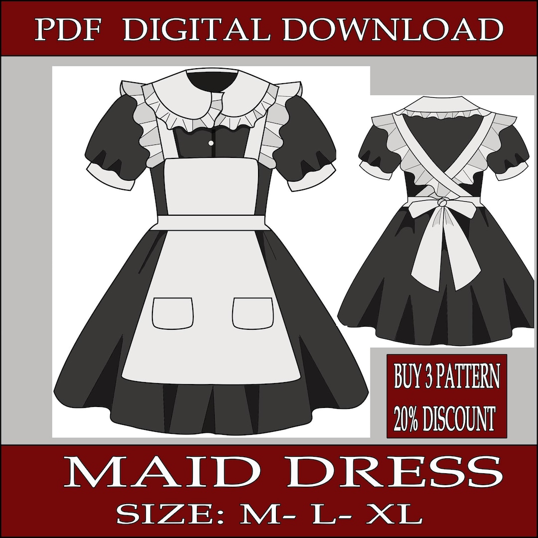 DIYメイド服（ベーシック）ファンタジー（和風）- テンプレート