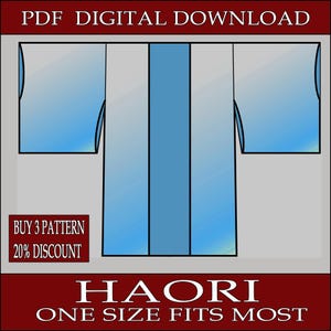 Haori DIY Base japanese Template pattern blueprint pdf vector printable digital download cosplay costume larp pdf