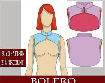 DIY elvish bolero dress fantasy medieval elf- Template pattern blueprint pdf vector printable digital download cosplay costume larp pdf