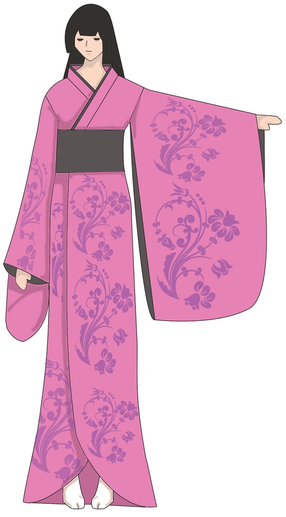 DIY Kimono Dress Fantasy Japanese Template Pattern Blueprint Pdf Vector Printable Digital Download Cosplay Costume Larp Pdf Etsy Canada