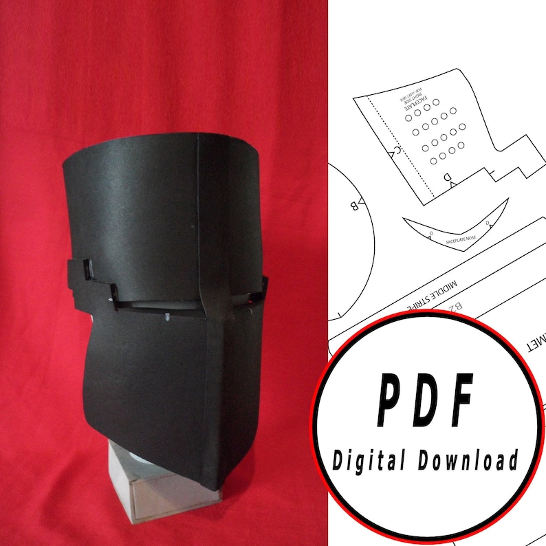 DIY Early Great Helm Eva Foam Helmet Knight Crusader Template Etsy