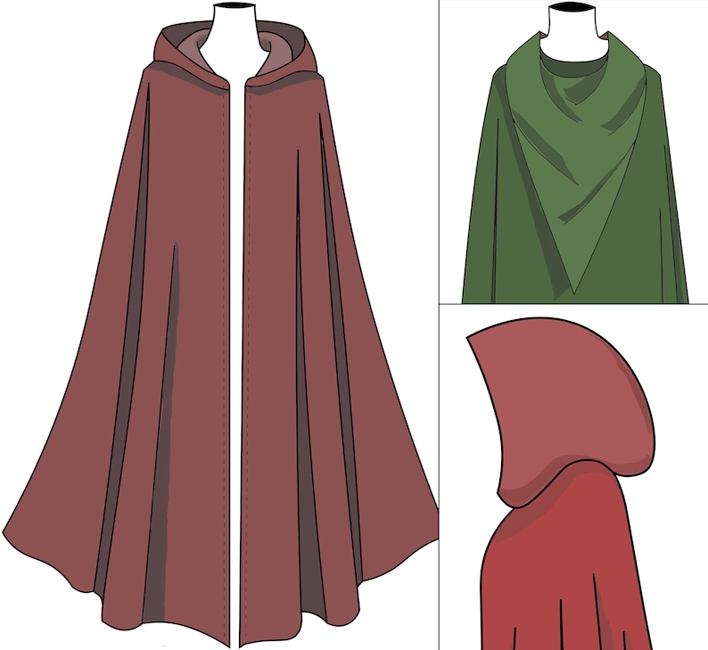 DIY Elvish Fantasy Medieval Cape Template Pattern Blueprint - Etsy UK