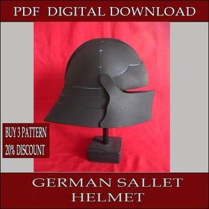 DIY Sallet eva foam helmet  german pattern blueprint  template pdf vector printable digital download cosplay costume larp pdf tutorial