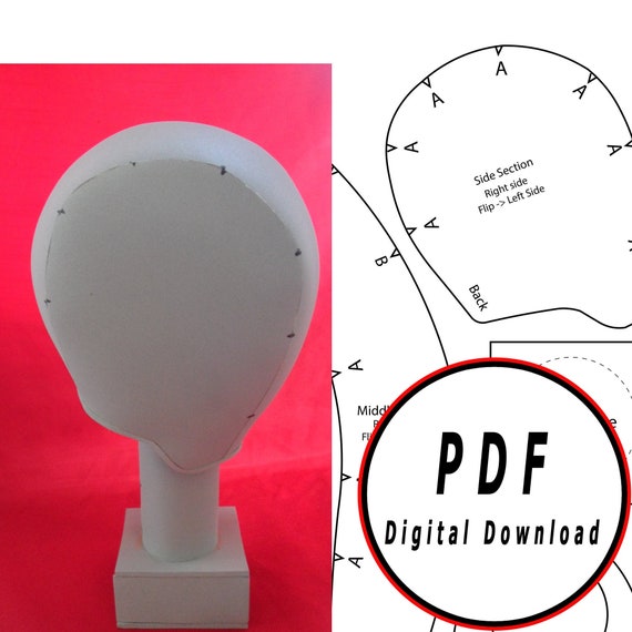 DIY Mannequin Head Eva Foam Wig Helmet Stand Template Pattern