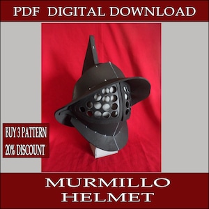 DIY murmillo gladiator eva foam helmet roman empire template pattern blueprint vector printable digital download cosplay costume larp pdf