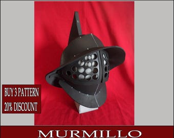 DIY murmillo gladiator eva foam helmet roman empire template pattern blueprint vector printable digital download cosplay costume larp pdf