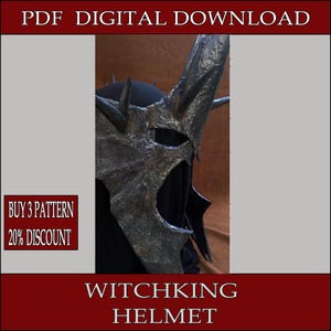 DIY Witchking eva foam helmet LOTR template pattern blueprint pdf vector digital download cosplay costume larp