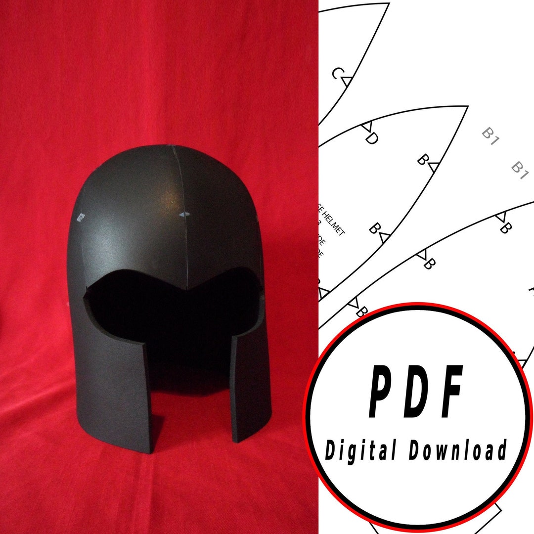 DIY Simple Basic Superhero Eva Foam Helmet Pattern Blueprint Template DIY Simple Basic Superhero Eva Foam Helmet Pattern Blueprint Template