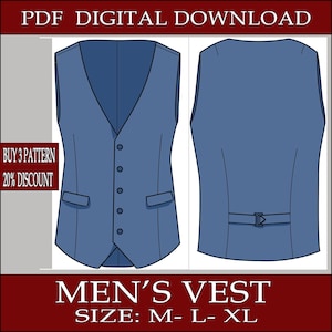DIY vest - Template pattern blueprint pdf vector printable digital download cosplay costume larp pdf