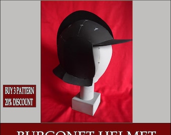 DIY Burgonet Helmet Pattern, Foam Medieval Cosplay (PDF Download)