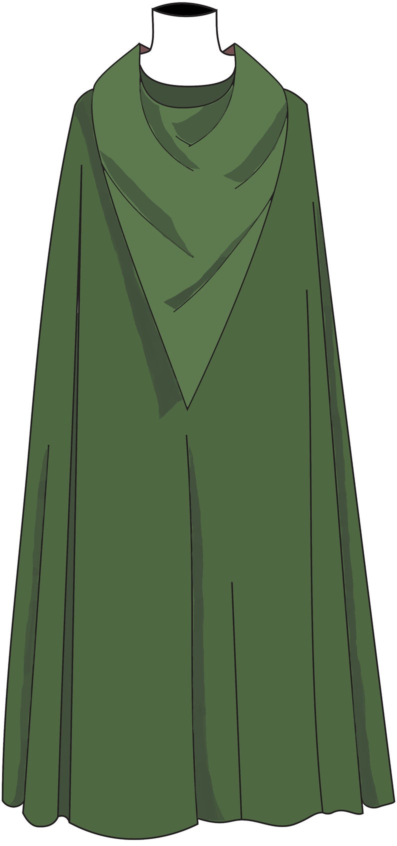 DIY Elvish Fantasy Medieval Cape Template Pattern Blueprint Etsy Hong