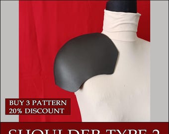 DIY Shoulders type 2 eva foam knight medieval armor pattern blueprint template pdf vector digital download cosplay costume larp tutorial