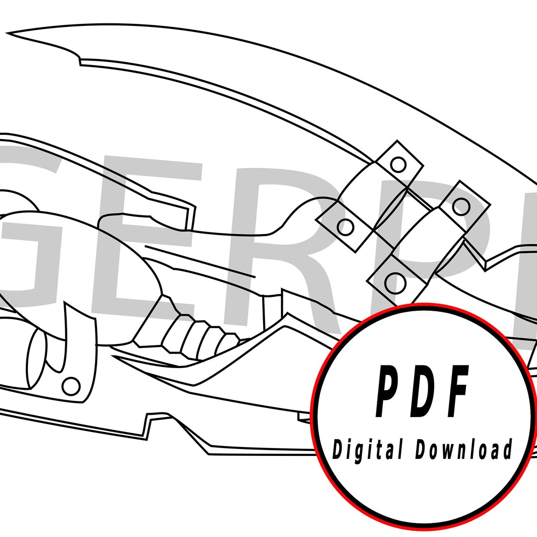 Scepter DIY Template - Pattern Blueprint DIY Pdf Digital Donwload Vector Printable Cosplay ...