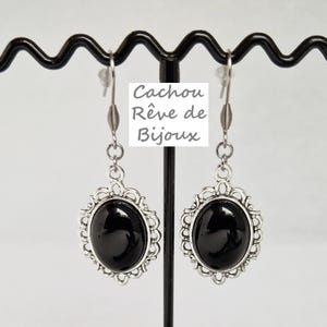 Boucles D'oreilles Pendantes Style Victorien, Doré Et émail - Modèle Percé Vintage