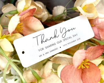 Personalised favour tags, linen favour tags, Wedding favour tags, Thank you Tags