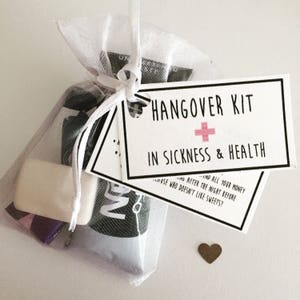 Hangover Kits, Survival Kits, Wedding Favours, Hen do gifts, Hen party Survival kits, wedding survival kits, bridesmaid gifts