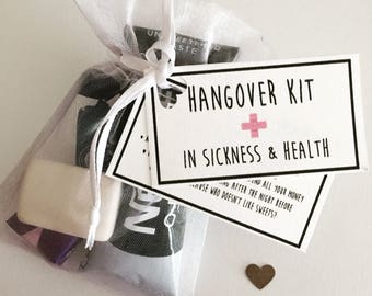 Hangover Kits, Survival Kits, Wedding Favours, Hen do gifts, Hen party Survival kits, wedding survival kits, bridesmaid gifts