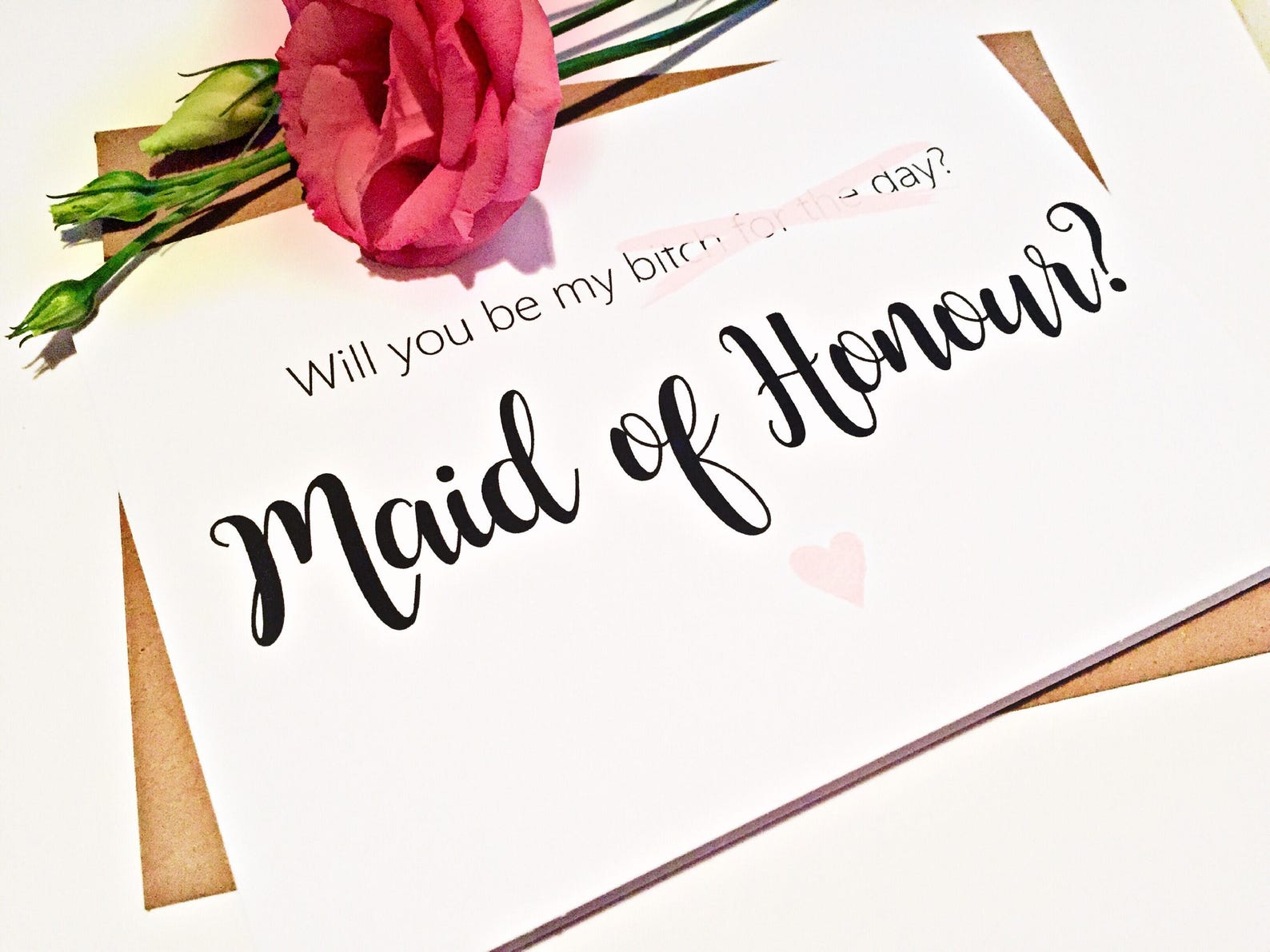 Will You Be My Maid of Honour Card Funny Maid of Honour | Etsy