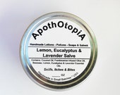 Lemon, Eucalyptus and Lavender Essential Oil Salve -Frankincense Lavender Infused Oil Ointment, Balm, Organic, Soothing, Sinus, Allergies