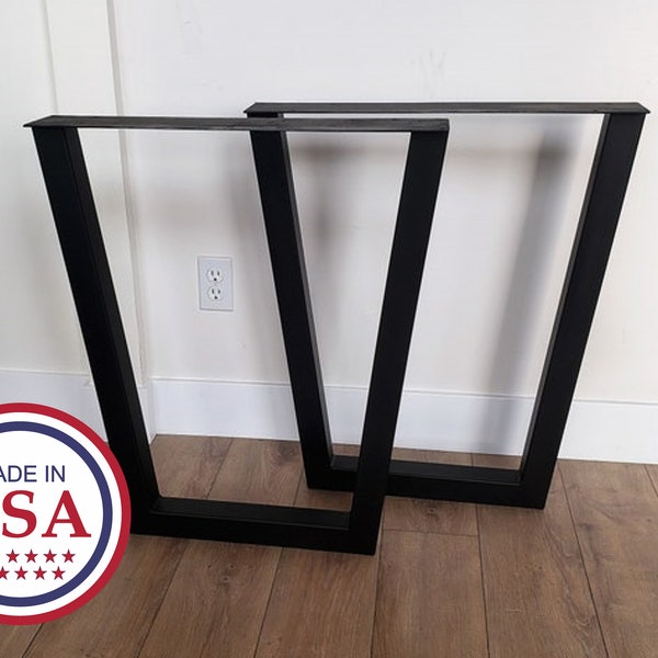 Metal Table Legs - Pair - Metal Trapezoid Table Legs - Metal Legs - Steel Table Legs - Dining Table Legs - Bench Legs - Iron Table Legs