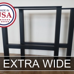 Extra Wide H Frame Table Legs - Pair - Desk Table Legs - Desk Legs - Metal Table Legs - Steel Table Legs - H Table Legs