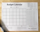 Blank Budget Calendar/Beginner Budgeting Calendar/Printable Budget Calendar - Instant Printable
