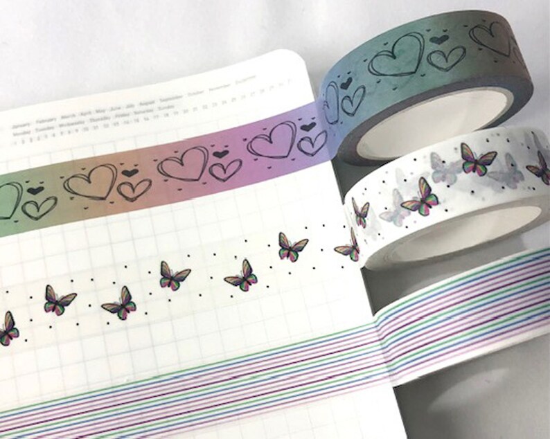 Gradient Hearts Washi Tape image 2