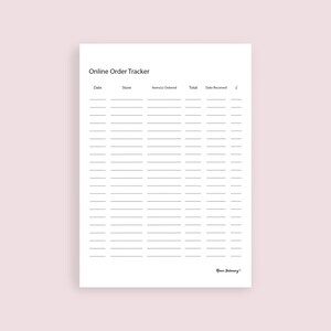 Tracker online bestelling(en)/8,5 x 11/letter