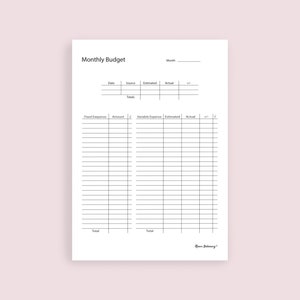 Tweemaandelijks budget/Vaste kosten/Variabele kosten/8,5 x 11/Letter
