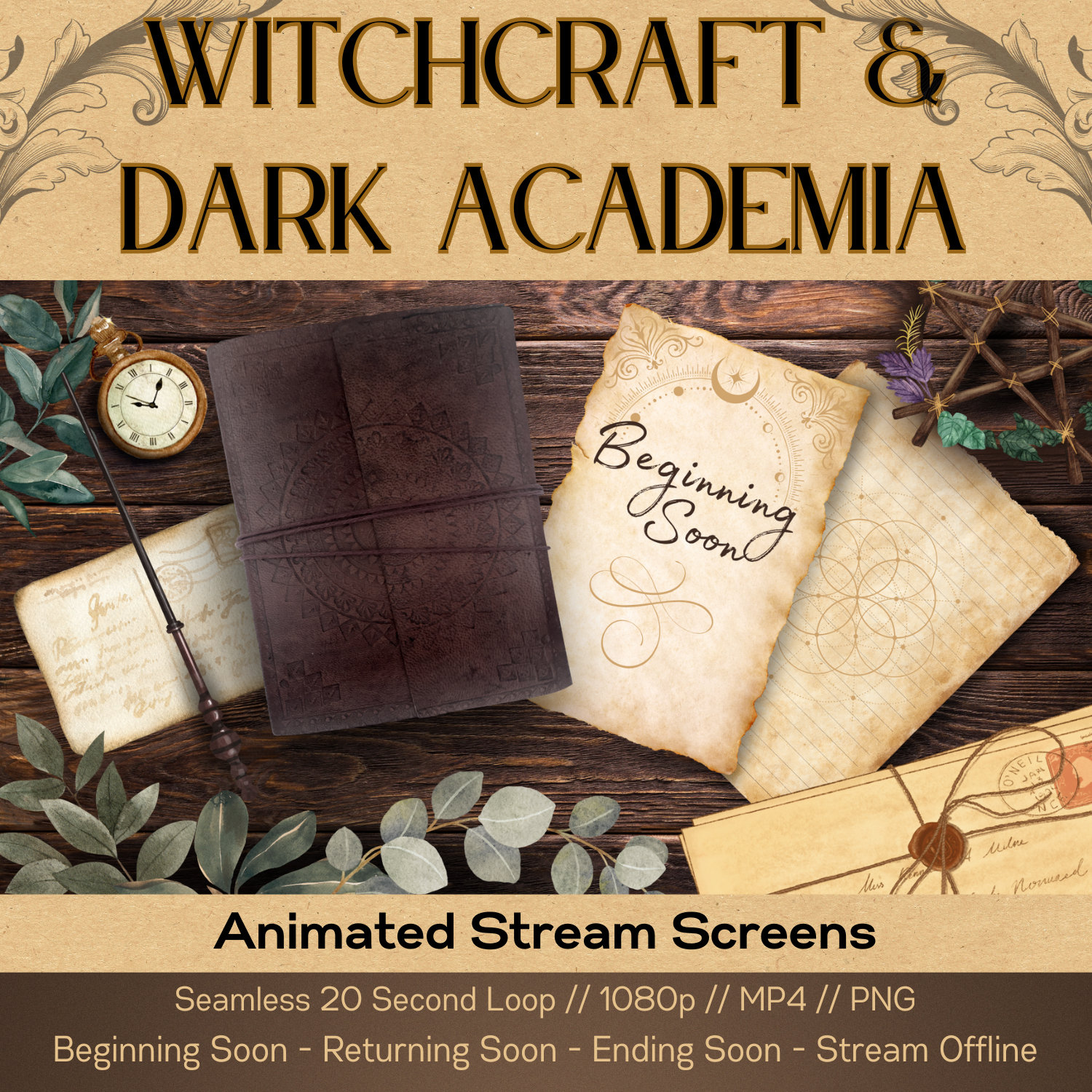 animated-witchcraft-dark-academia-stream-screens-for-twitch-youtube