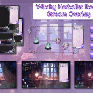 Animiertes Hexenkräutergestein Raumstrom Overlay // Magisches Twitch Overlay // Hexenästhetik Overlay // Gemütliches Overlay // VTuber Overlay