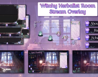 ANIMATED Witchy Herbalist Room Stream Overlay  // Magical Twitch Overlay // Witch Aesthetic Overlay // Cozy Overlay // VTuber Overlay